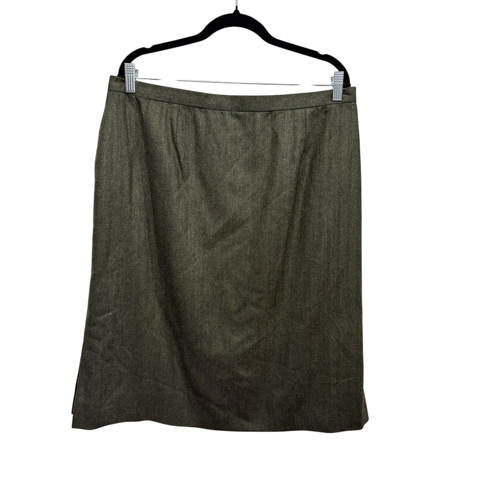 NWT Vintage Neiman Marcus‎ 100% Cashmere Pencil Skirt Italy Green Quiet Luxury M